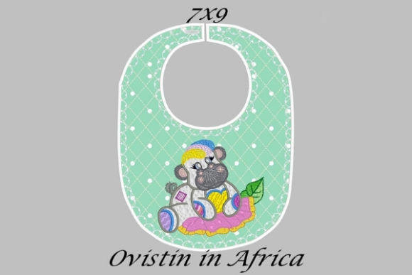Cute Green Baby Hippo Bib Small