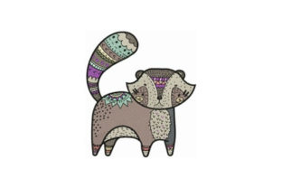 Decorated Raccoon: A Charming Woodland Embroidery for Personalized Gifts