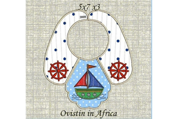 Lovely Nautical Baby Bib for Small Hoops