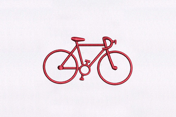 Red Bicycle Embroidery Design