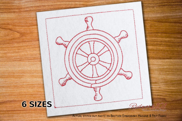 Steering Wheel of the Ship Redwork